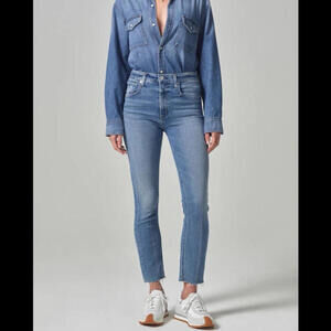 Citizens of Humanity jeans womens 31 blue isola straight leg cropped high rise